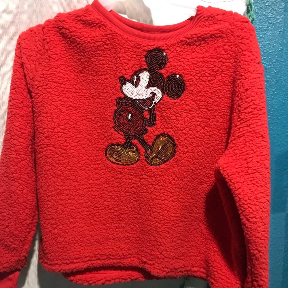 Cute fuzzy Mickey top